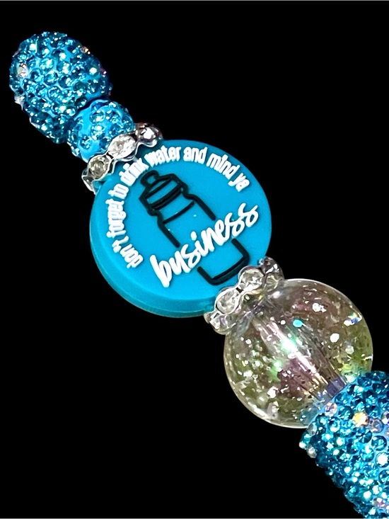 Other - Hand crafted turquoise sassy mind ya business beaded pen